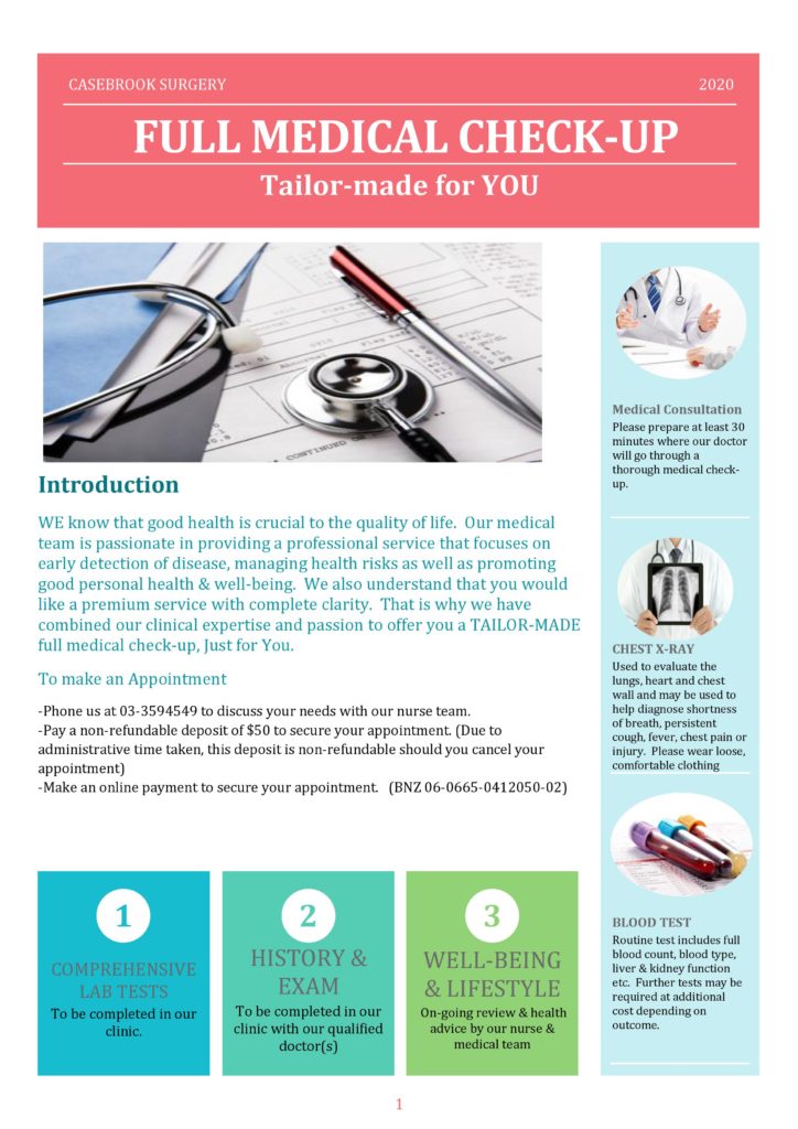 Full Medical CheckUp Casebrook Surgery